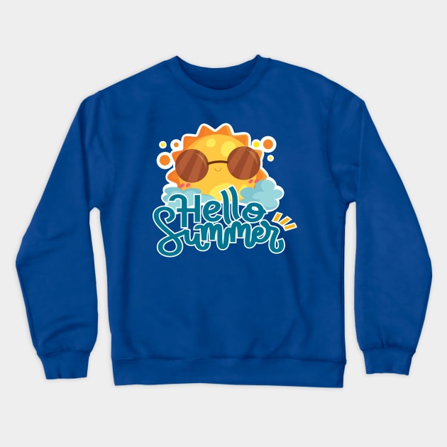 Hello Summer Crewneck Sweatshirt by Amrshop87